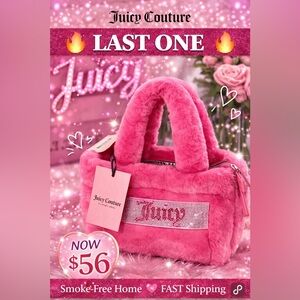 🔥 LAST ONE Juicy Couture Pink Fur Bag 💖 BNWT RhinestoneY2K Barbie FREE GIFT🎁